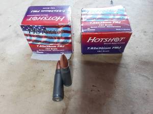 lot 51 image: 2-Boxes 20 Count Each  AK 7,62 X 39 123 Grains FMJ Rounds