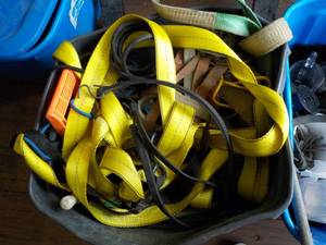 tote of straps and bungies...
