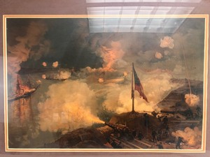 lot 21 image: Great Looking Antique Civil War Lithograph - Battle of Port Hudson