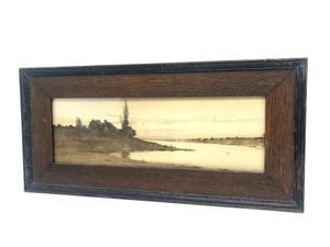 lot 25 image: Small Antique Oak Framed Etching