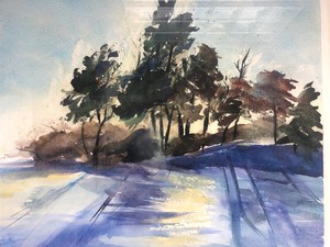 lot 33 image: Nice Vintage Signed WatercolorGouache Painting