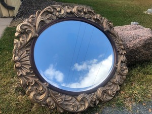lot 65 image: Large Ornate Gilt Oval Beveled Wall Mirror