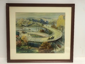 lot 69 image: Vintage Edward Brewer Hastings Bridge Framed Print