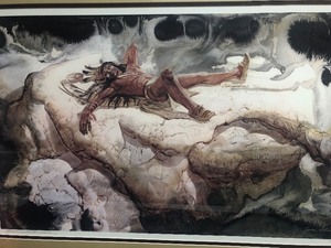 lot 74 image: Framed Signed Numbered Native American The Dreamer Print by Jason Williamson