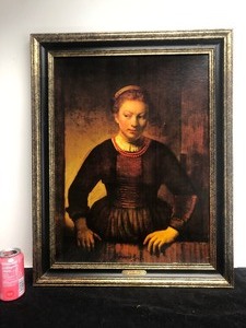 lot 83 image: Vintage 1960s Turner Wall Accessory Framed Print - Young Girl by Rembrandt