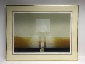 lot 87 image: Large Framed Signed CARLOS DAVILA Textured Lithograph 