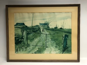 lot 91 image: Framed Vintage ANDREW WYETH Print - Chester County Farm