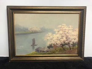 lot 103 image: Excellent Antique Framed Watercolor Painting - Riverbank Scene