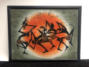 lot 109 image: Large Framed Vintage Batik Artwork