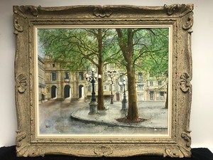lot 112 image: Nice LARGE Vintage Signed Mid Century Parisian Oil on Canvas Painting