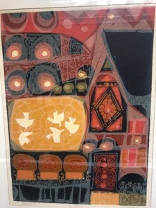 lot 126 image: Large Vintage Mid Century Hand Signed DAVID WEIDMAN Silkscreen Litho Print