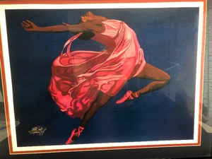 lot 130 image: Framed Signed WALTER COLE Maiden In Flight Print