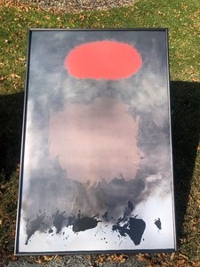 lot 156 image: Large Abstract Mid Century Style Framed Print - Adolph Gottlieb
