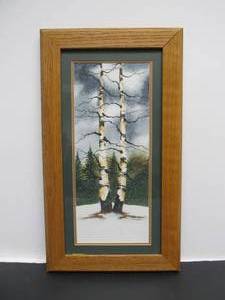 lot 189 image: Tom Soucek MN Artist Original Birch Trees Watercolor Painting