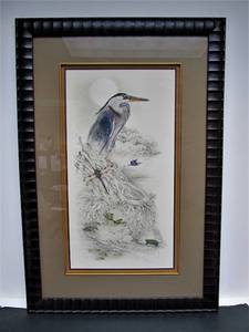 lot 194 image: Framed Signed Number Blue Heron Print