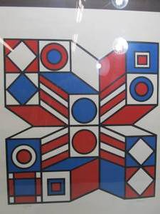 lot 161 image: Limited Edition Abstract Geometric Dimensional Print Signed