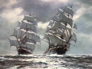 lot 45 image: Large Framed Henry Scott Nautical Clipper Ship Print