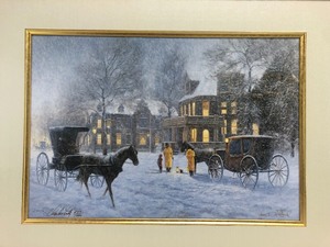 lot 54 image: Framed Signed Numbered Charles Fritz Winter Street Scene Print