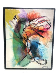 lot 10 image: Signed James Chaput Digital Media Artwork on Wood - Angel of Rebirth