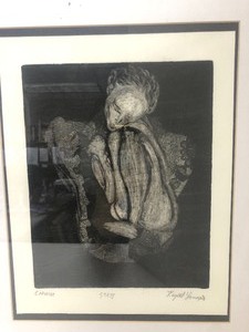lot 12 image: Framed Signed Artwork - Caryatide