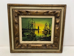 lot 199 image: Signed Vintage Mid Century Oil Ship Painting