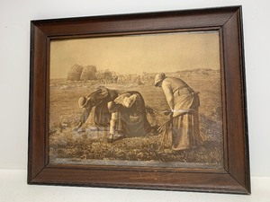 lot 223 image: Old Vintage Framed Print - The Gleaners by Millet