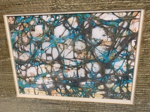 lot 230 image: Vintage Mid Century Framed Abstract Artwork - Signed Long