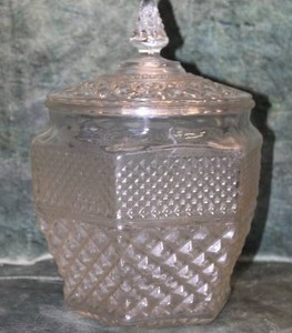 lot 13 image: Large Cut Glass CandyCookie Jar wLid