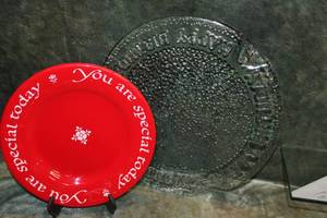 lot 15 image: You Are Special Red Plate & Happy Birthday Platter