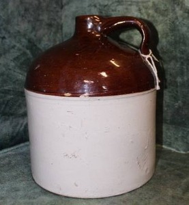 lot 28 image: Sizable Stoneware Whiskey Jug