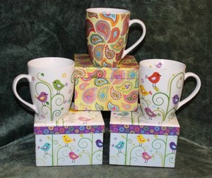 lot 30 image: 3 New Decorative Mugs - Great Gifts