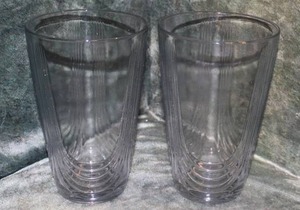 lot 42 image: Striking Pair of Heavy Clear Glass Vases