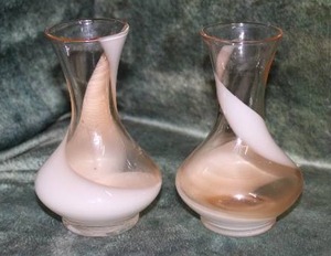 lot 43 image: Whimsical Blown Glass Vases wSwirls