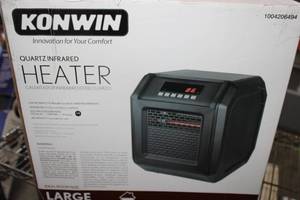 lot 72 image: Konwin 1,500-Watt Electric Infrared Space Heater with Remote Control