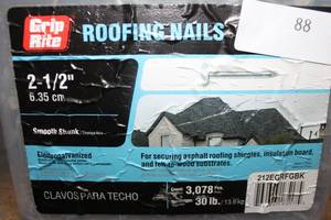 lot 88 image: Grip Rite & Wood Pro Roofing Nails