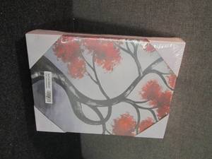 5 PC Canvas Art BLACK WHITE RED Tre...