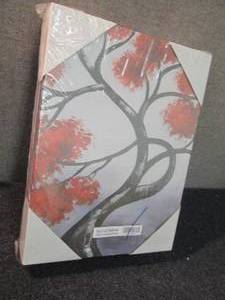 5 PC Canvas Art BLACK WHITE RED Tre...