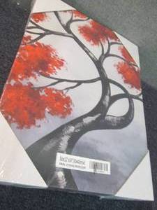5 PC Canvas Art BLACK WHITE RED Tre...