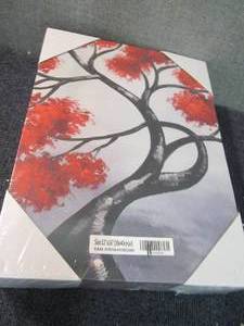 5 PC Canvas Art BLACK WHITE RED Tre...