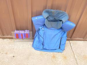 Ballistic bullet proof vest with front trauma plate. As shown.