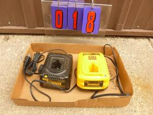 Flat of 2 Dewalt tool chargers. Appears like new. As shown.
