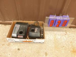 Flat of 2 Craftsman 19.2 volt chargers. Appear new. As shown.