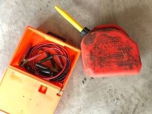 lot 97 image: Road side Jumper cable kit and Gas Can
