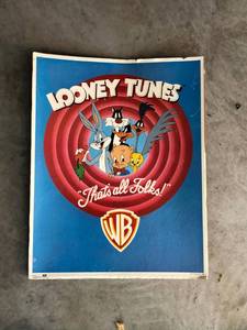 lot 114 image: 1986 Looney tunes Movie Picture Poster 22x28 - Thats all folks by Warner Bros