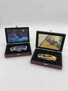 lot 307 image: Set of 2 Beautiful native american  Decorative Pocket Knives