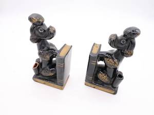 lot 21 image: 1940s Japanese Collectable Poodle Bookends 