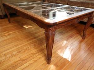 lot 70 image: Solid Wood Coffee Table with Scroll leg detailing