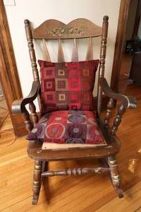 lot 76 image: Solid wood mid century Rocking Chair