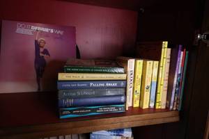 lot 134 image: Lot of Assorted books and Vintage Work out Vinyl
