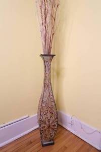 lot 144 image: Metal Decorative Vase  34 H